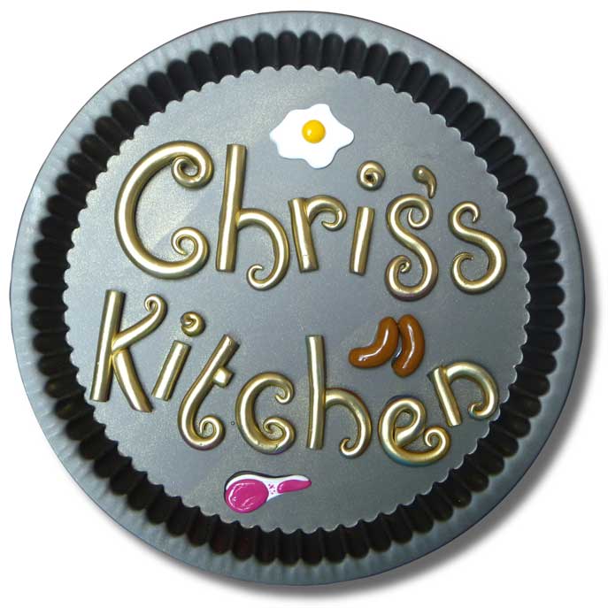 door plaque - flan tin